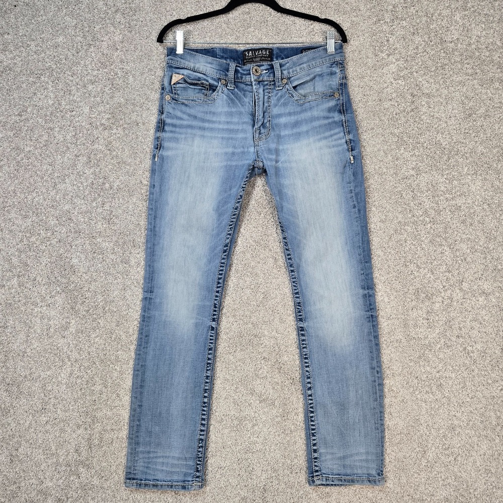 Salvage Mayhem Straight Leg Slim Fit Jeans Mens Size 32S (fit 31x29) Buckle BKE